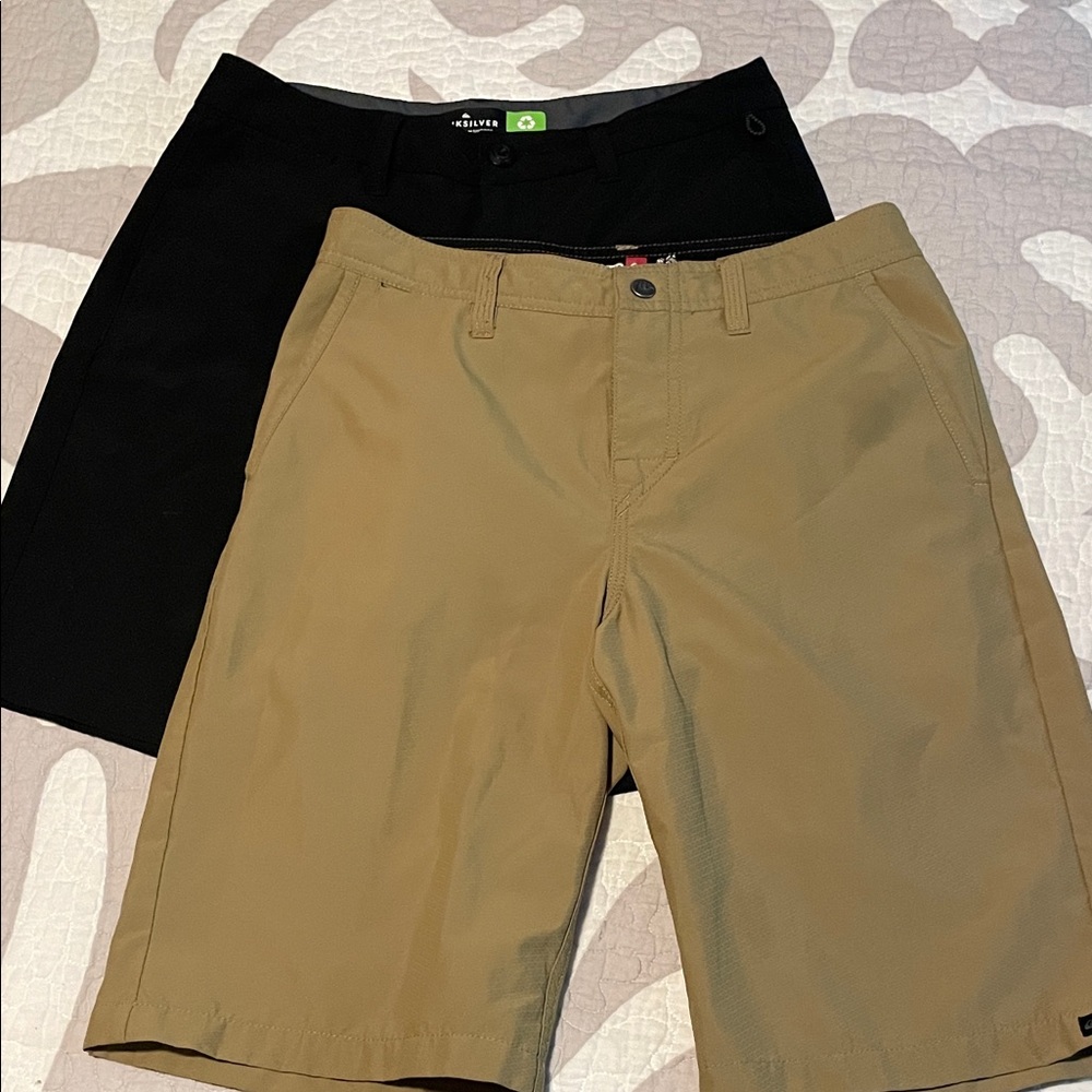 Quiksilver Men's Boy’s Amphibian Black Tan Shorts 28